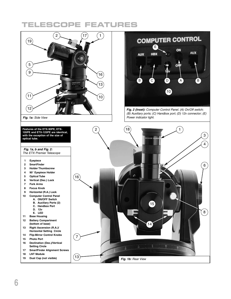 Telescope features | Meade Instruments ETX-90PE User Manual | Page 6 / 60