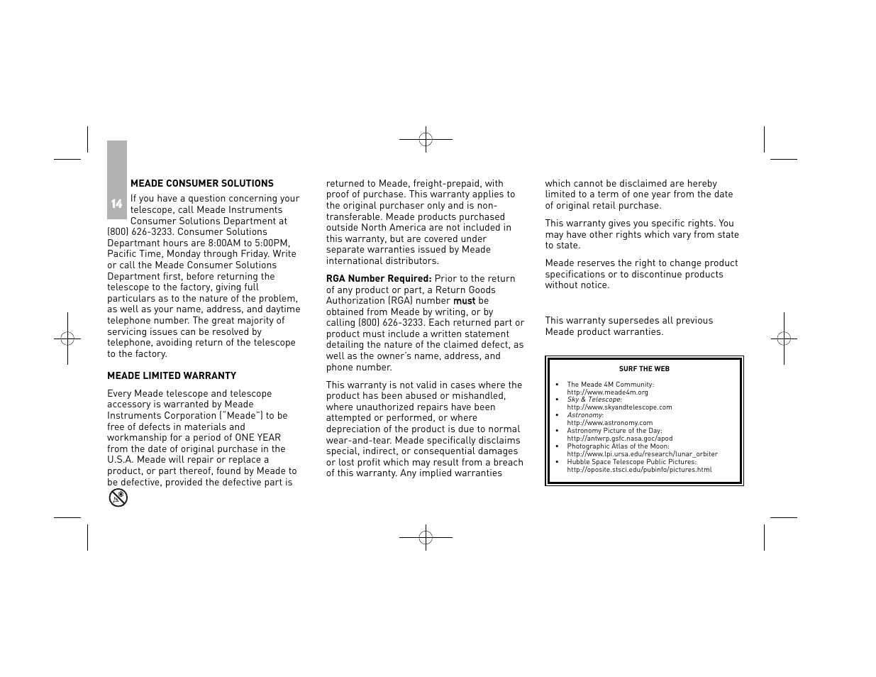 Meade Instruments RB-60 User Manual | Page 16 / 24
