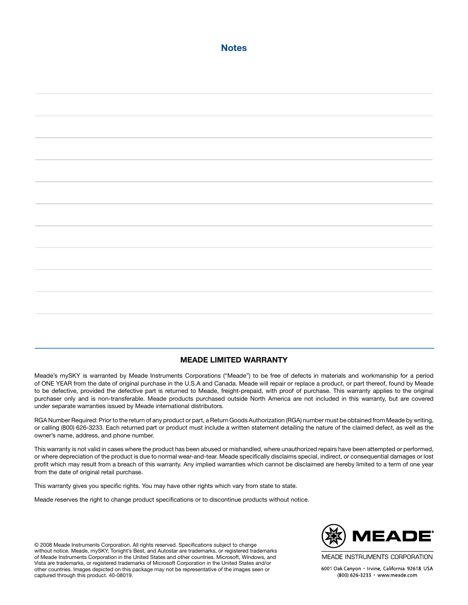 Meade Instruments Video mySKY Plus User Manual | Page 11 / 12