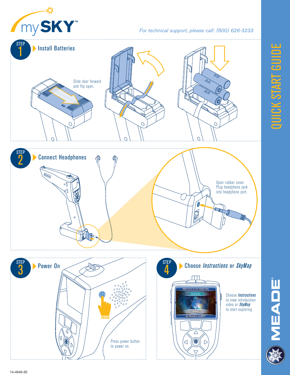 Qu ic k st ar t gu id e | Meade Instruments Video mySKY Plus User Manual | Page 12 / 12