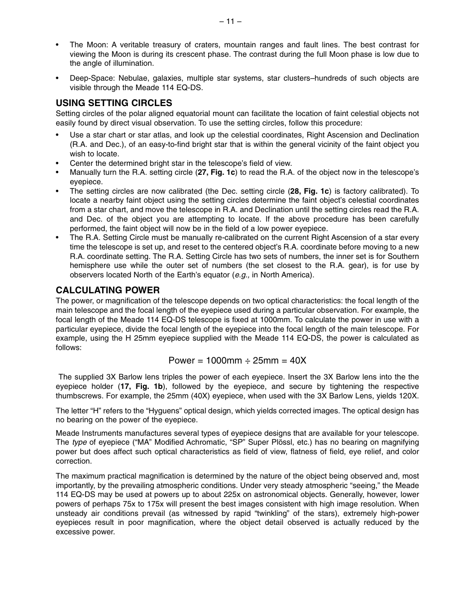 Meade Instruments 114 EQ-DS User Manual | Page 11 / 16