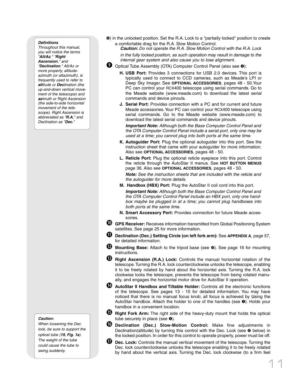 Meade Instruments RCX400TM User Manual | Page 11 / 74