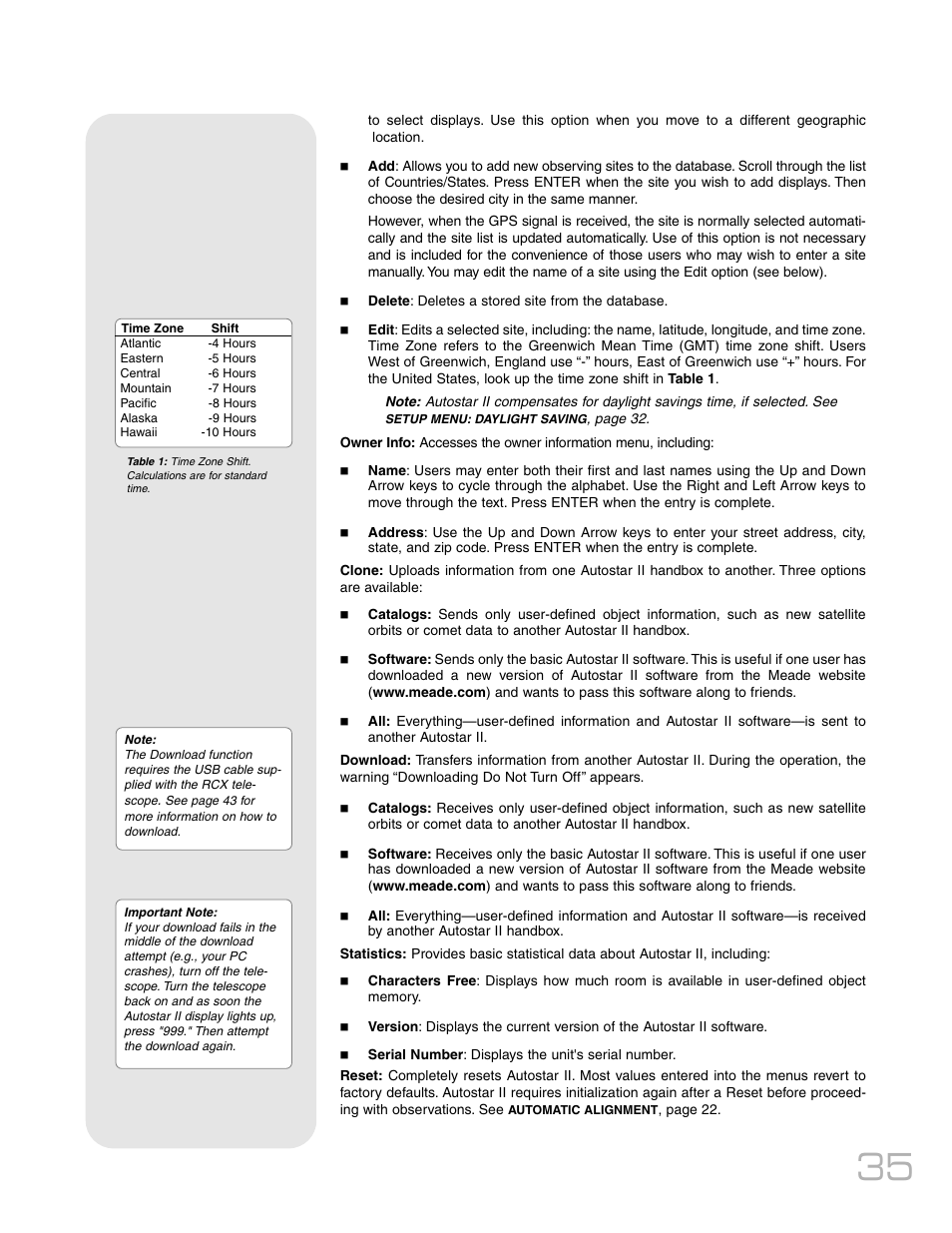 Meade Instruments RCX400TM User Manual | Page 35 / 74