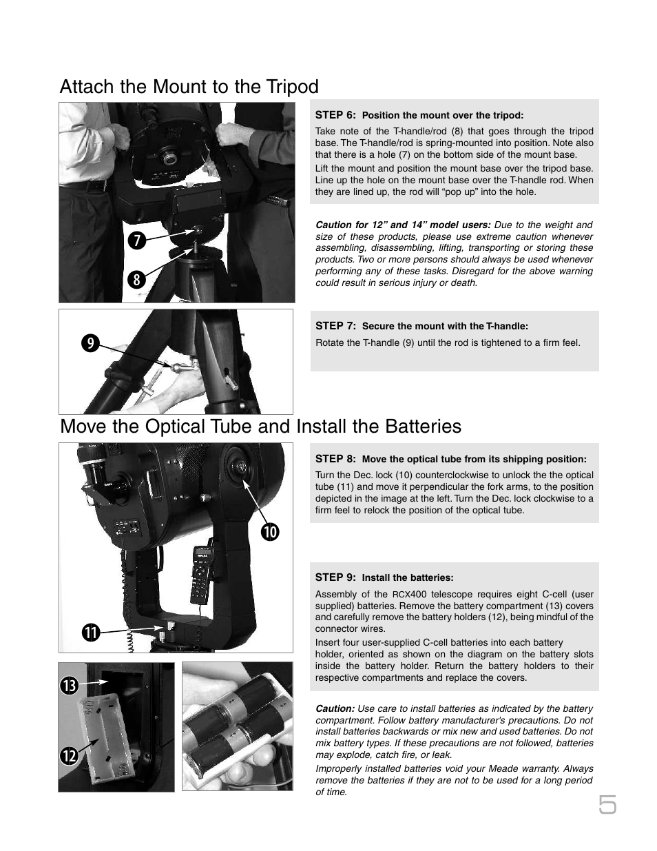 Hi j 1) 1! 1# 1 | Meade Instruments RCX400TM User Manual | Page 5 / 74