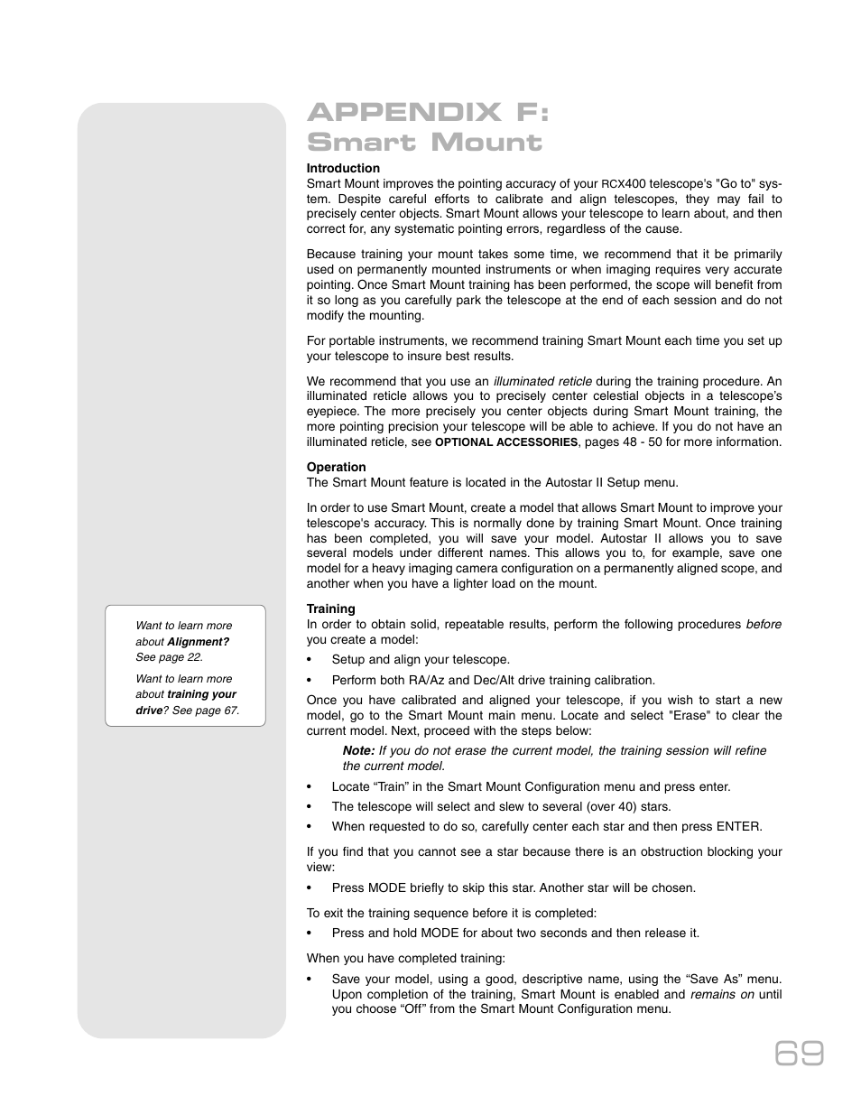 Appendix f: smart mount | Meade Instruments RCX400TM User Manual | Page 69 / 74