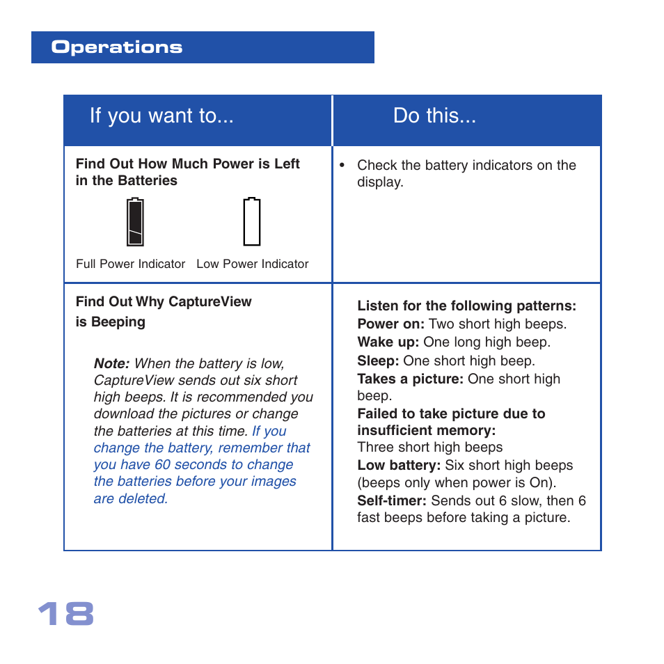 If you want to... do this | Meade Instruments CV-1 8 x 22 VGA User Manual | Page 18 / 28