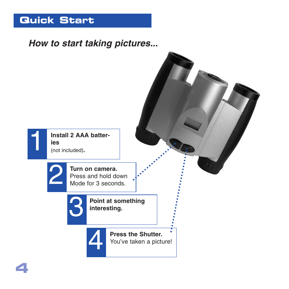 Meade Instruments CV-1 8 x 22 VGA User Manual | Page 4 / 28