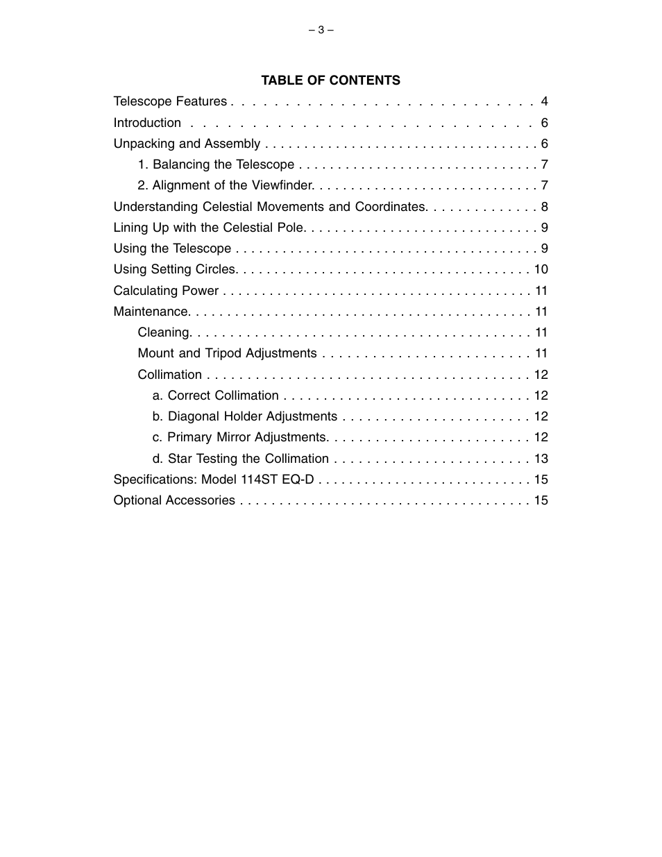 Meade Instruments 114ST EQ-D User Manual | Page 3 / 16