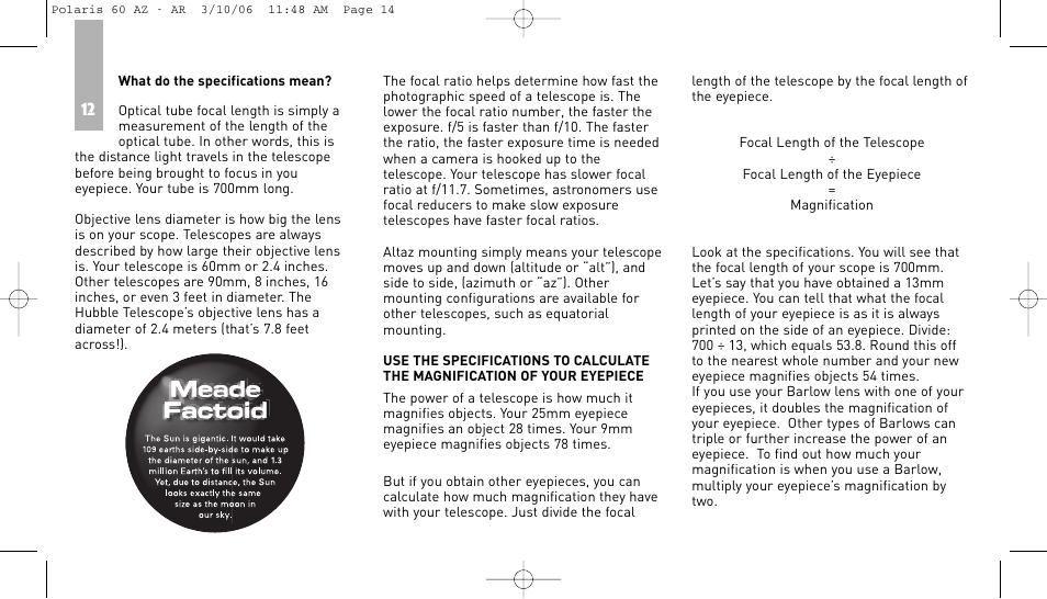 Meade Instruments 60AZ-AR User Manual | Page 14 / 20