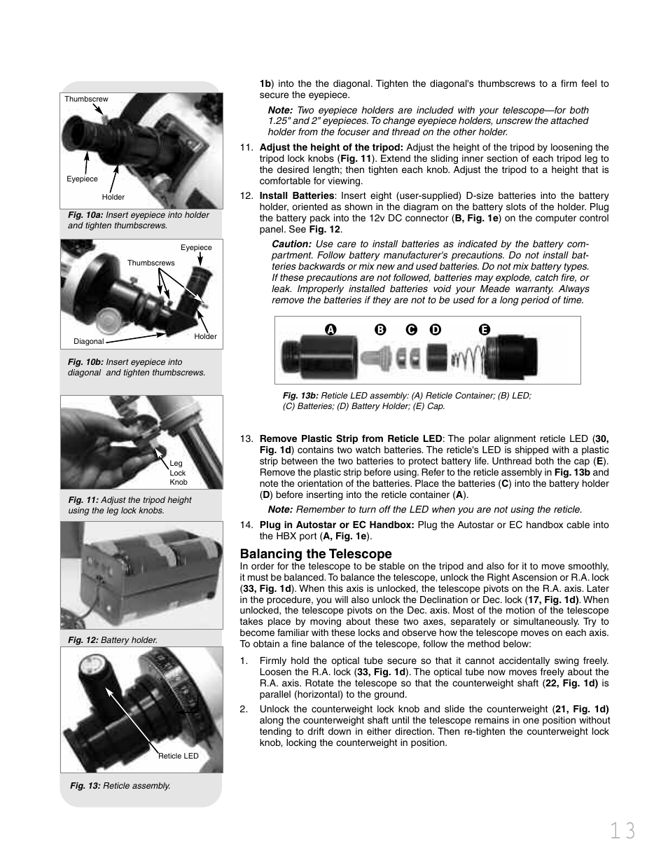 Balancing the telescope, Ạạ ả ả ấ | Meade Instruments LXD 75 User Manual | Page 13 / 68