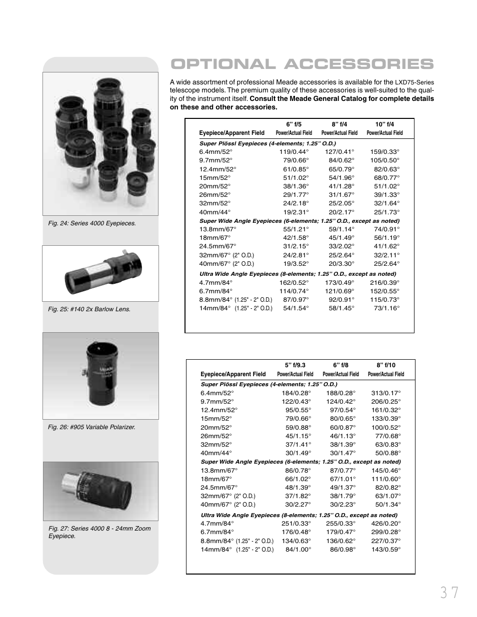 Optional accessories | Meade Instruments LXD 75 User Manual | Page 37 / 68