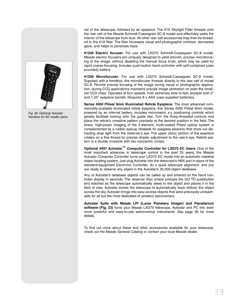 Meade Instruments LXD 75 User Manual | Page 39 / 68