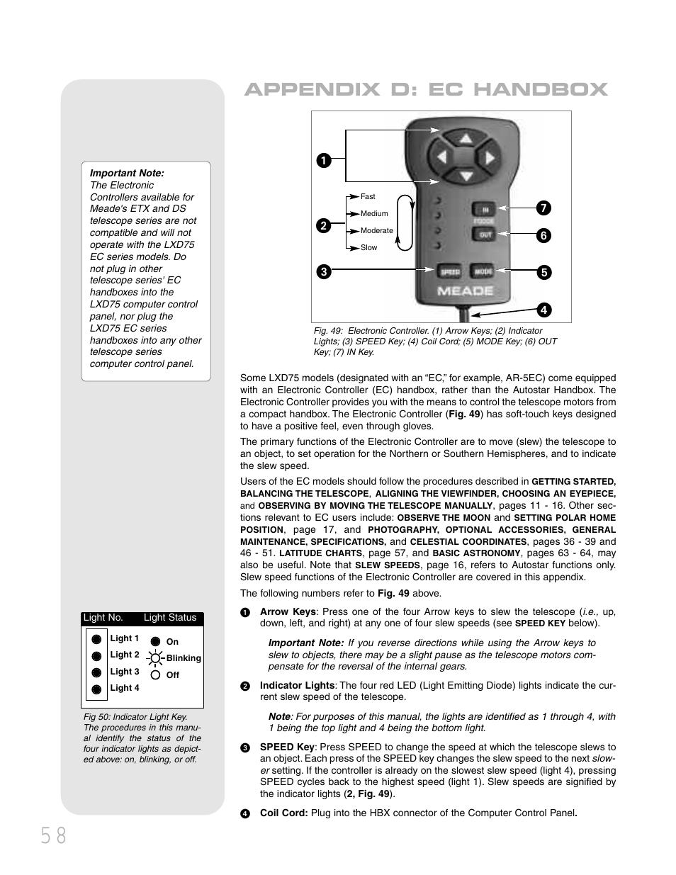 Appendix d: ec handbox | Meade Instruments LXD 75 User Manual | Page 58 / 68
