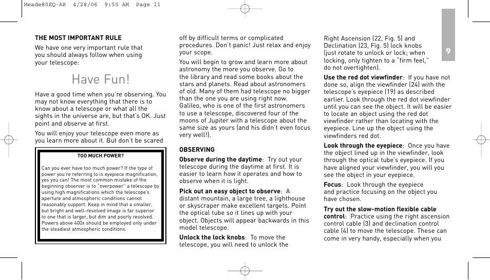 Have fun | Meade Instruments 80EQ-AR User Manual | Page 10 / 22