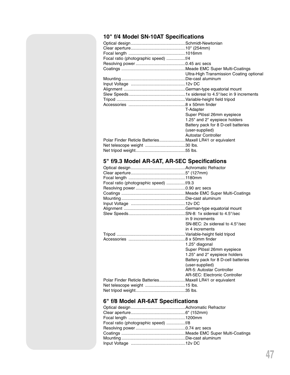 Meade Instruments LXD75 User Manual | Page 47 / 67