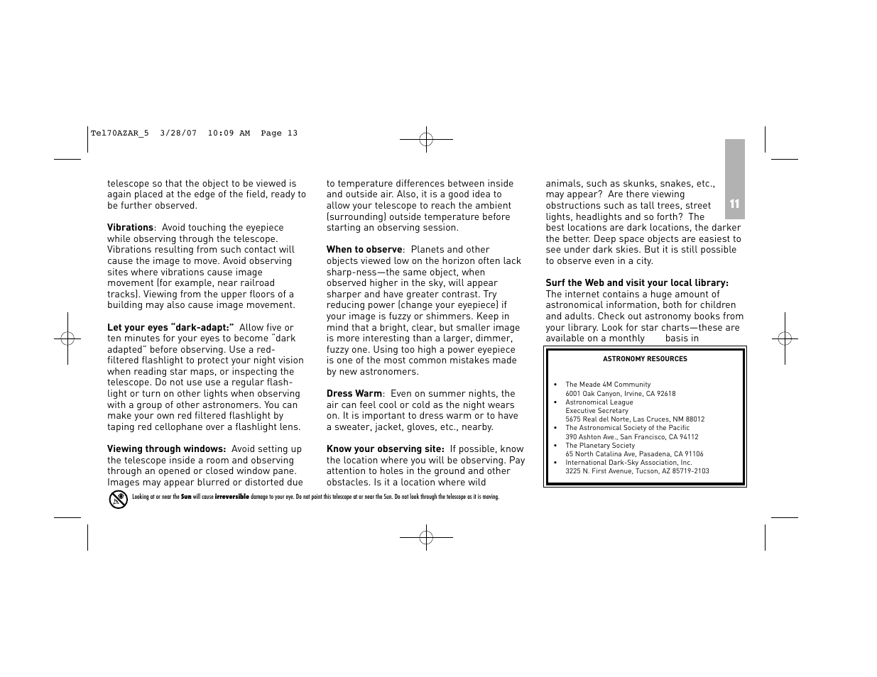 Meade Instruments 70AZ-AR User Manual | Page 13 / 20