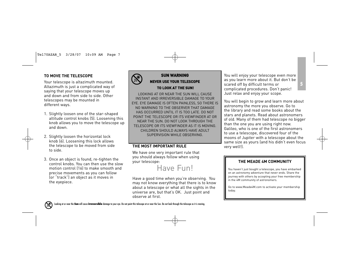 Have fun | Meade Instruments 70AZ-AR User Manual | Page 7 / 20