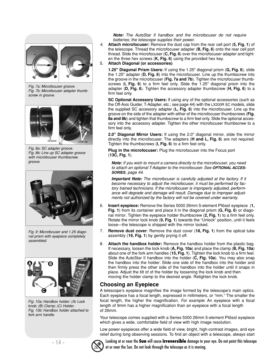Choosing an eyepiece, Ạạ ả | Meade Instruments LX200-R User Manual | Page 14 / 76