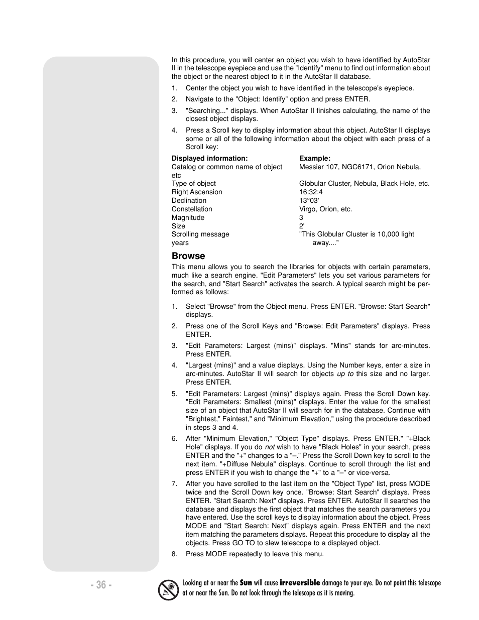Browse | Meade Instruments LX200-R User Manual | Page 36 / 76