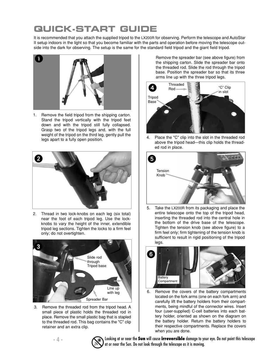 Quick-start guide | Meade Instruments LX200-R User Manual | Page 4 / 76