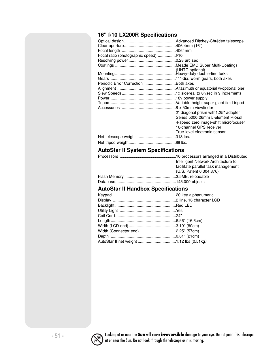 Meade Instruments LX200-R User Manual | Page 51 / 76