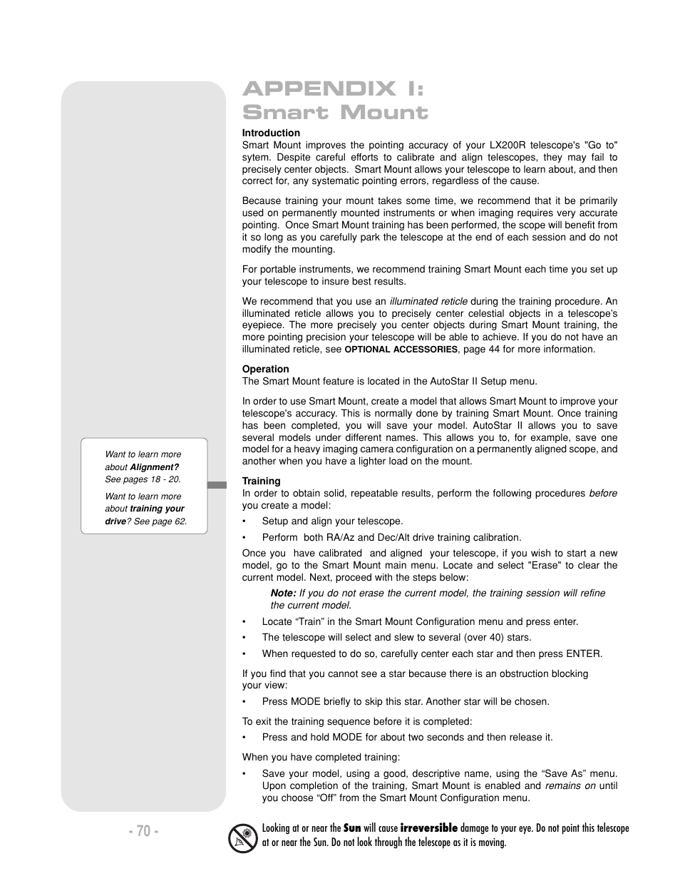 Appendix i: smart mount | Meade Instruments LX200-R User Manual | Page 70 / 76