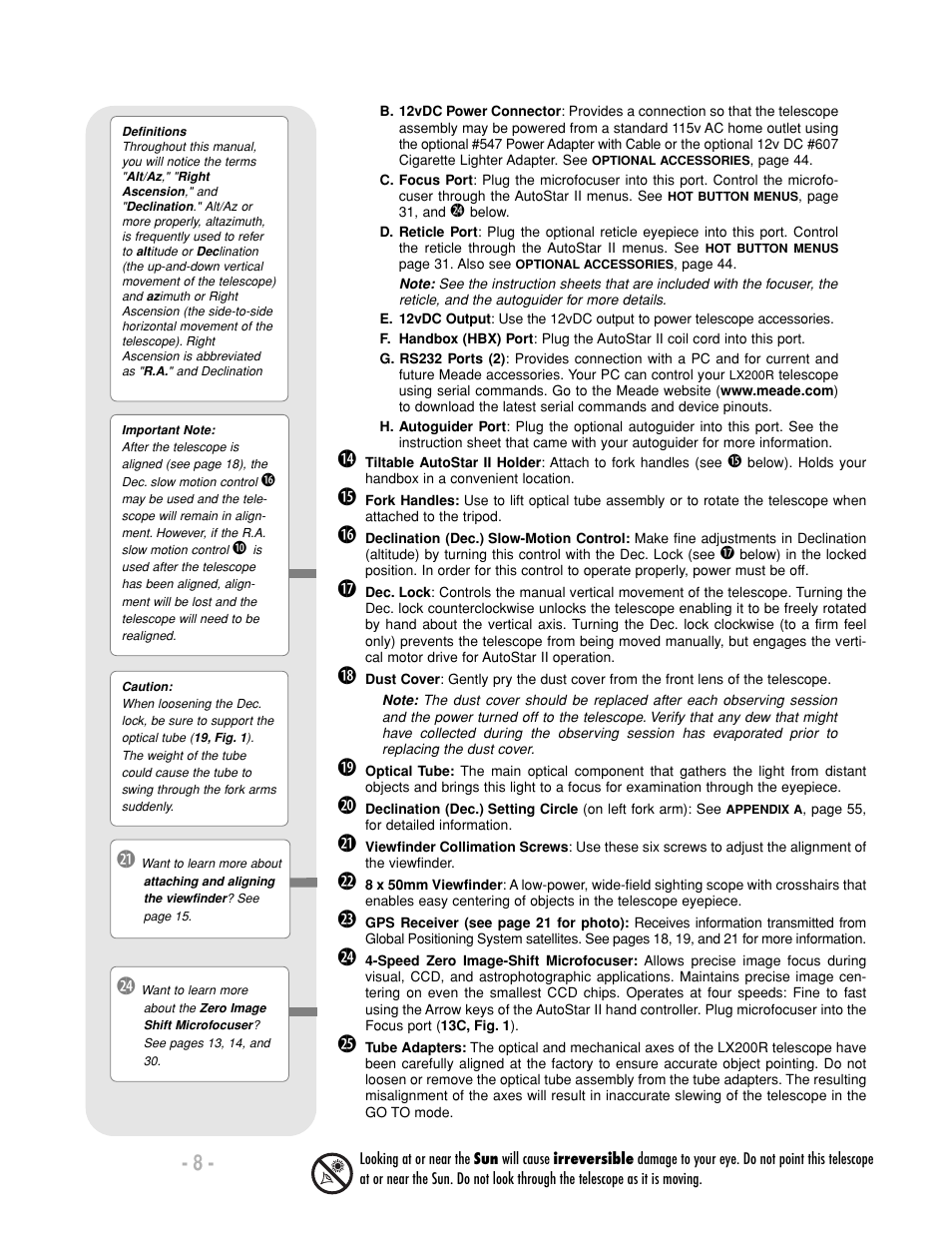 Meade Instruments LX200-R User Manual | Page 8 / 76