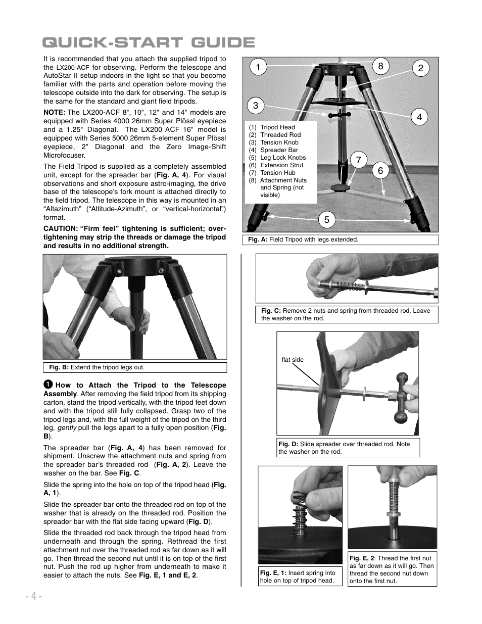 Quick-start guide | Meade Instruments LX200 ACF User Manual | Page 4 / 76