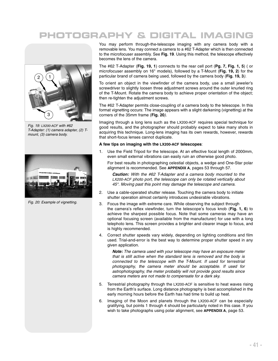 Photography & digital imaging | Meade Instruments LX200 ACF User Manual | Page 41 / 76