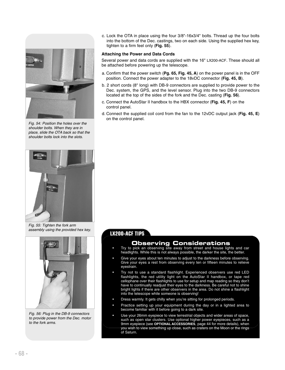 Observing considerations, Lx200-acf tips | Meade Instruments LX200 ACF User Manual | Page 68 / 76