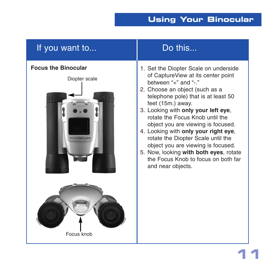 If you want to... do this | Meade Instruments CV-4 8 x 30 User Manual | Page 10 / 34