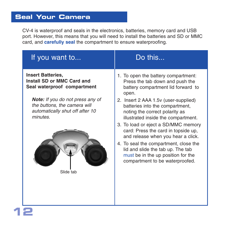 If you want to... do this | Meade Instruments CV-4 8 x 30 User Manual | Page 11 / 34