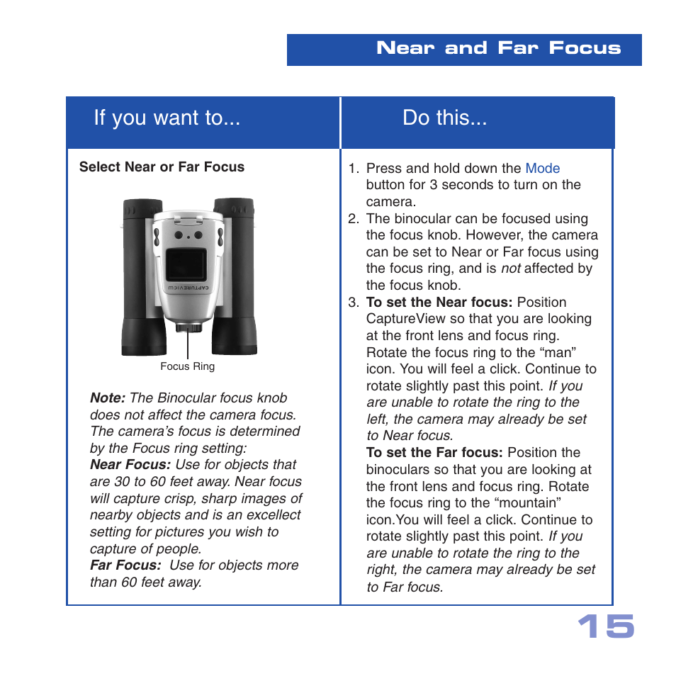 If you want to... do this | Meade Instruments CV-4 8 x 30 User Manual | Page 14 / 34