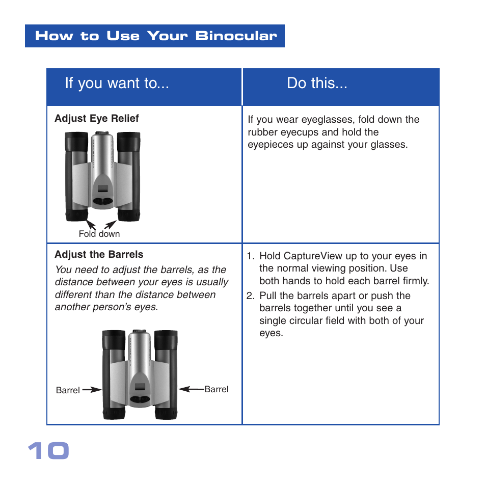 If you want to... do this | Meade Instruments CV-2 User Manual | Page 10 / 32