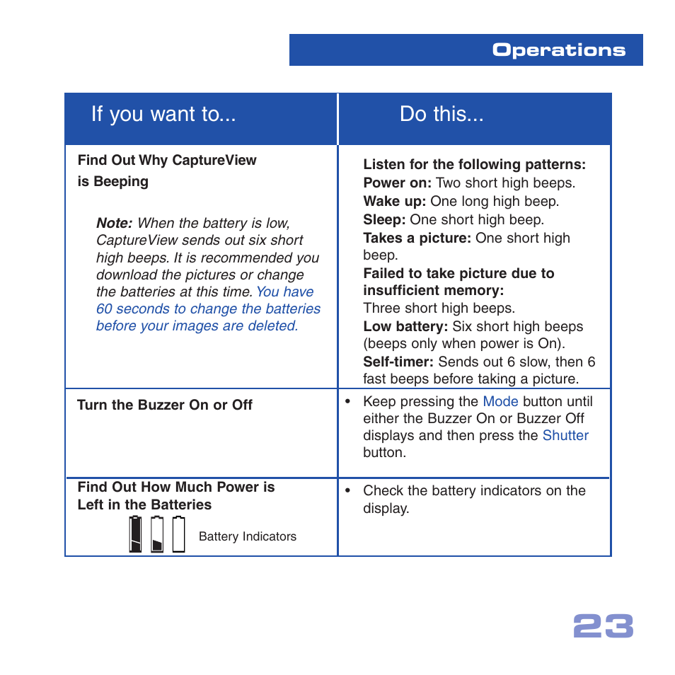 If you want to... do this | Meade Instruments CV-2 User Manual | Page 23 / 32