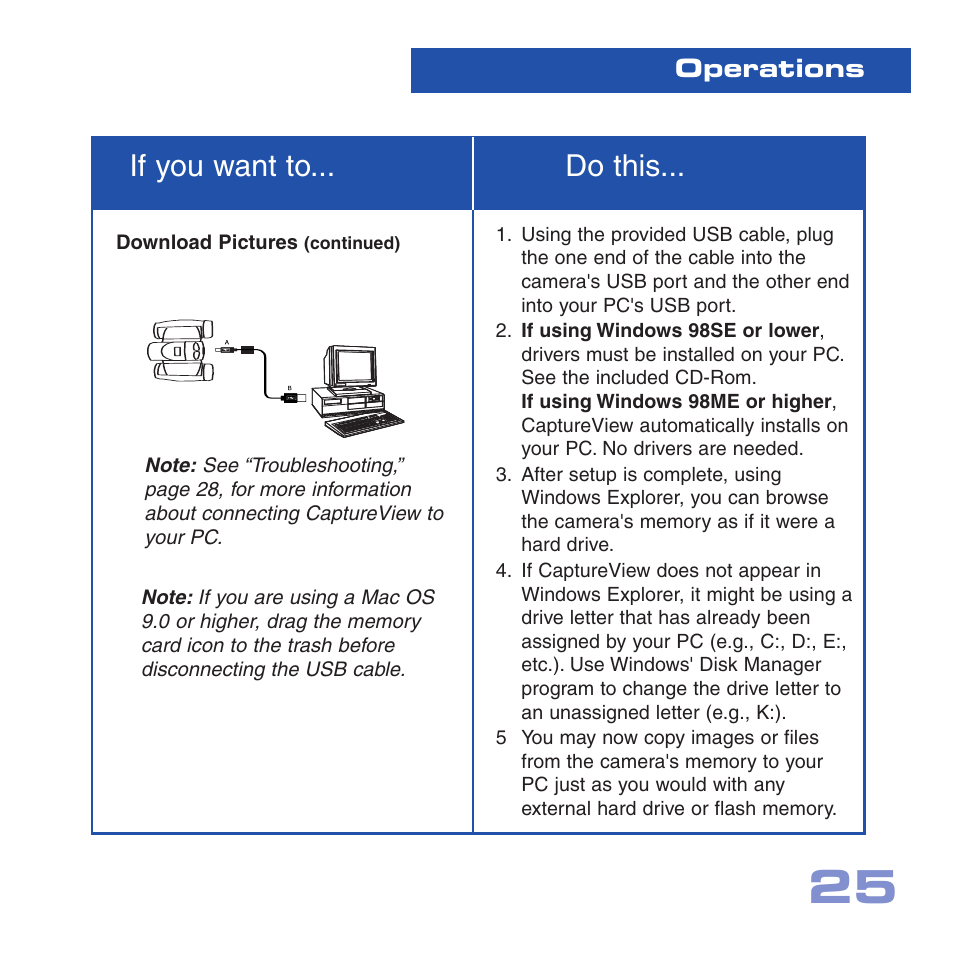 If you want to... do this, Operations | Meade Instruments CV-2 User Manual | Page 25 / 32