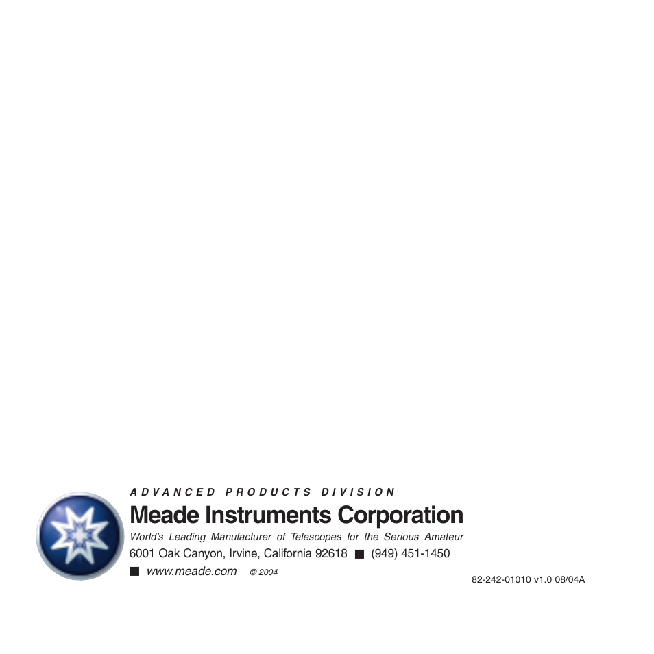 Meade instruments corporation | Meade Instruments CV-2 User Manual | Page 32 / 32