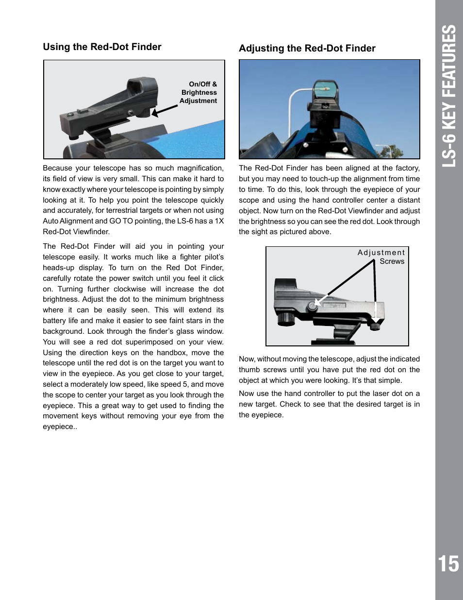 Ls-  key fea tures | Meade Instruments 6" LS-6 ACF User Manual | Page 15 / 45