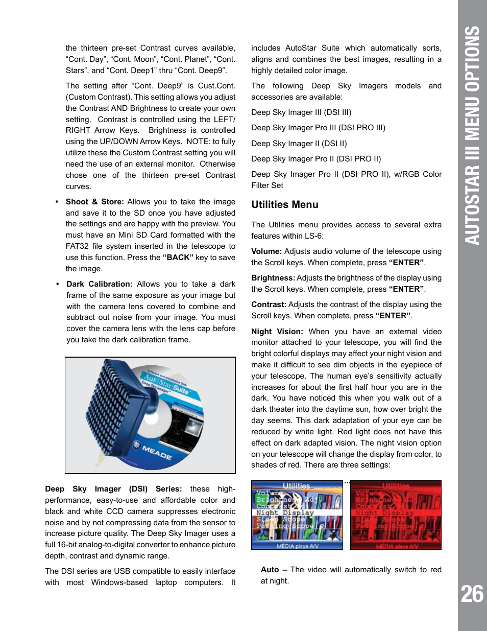 Autost ar iii menu options | Meade Instruments 6" LS-6 ACF User Manual | Page 26 / 45
