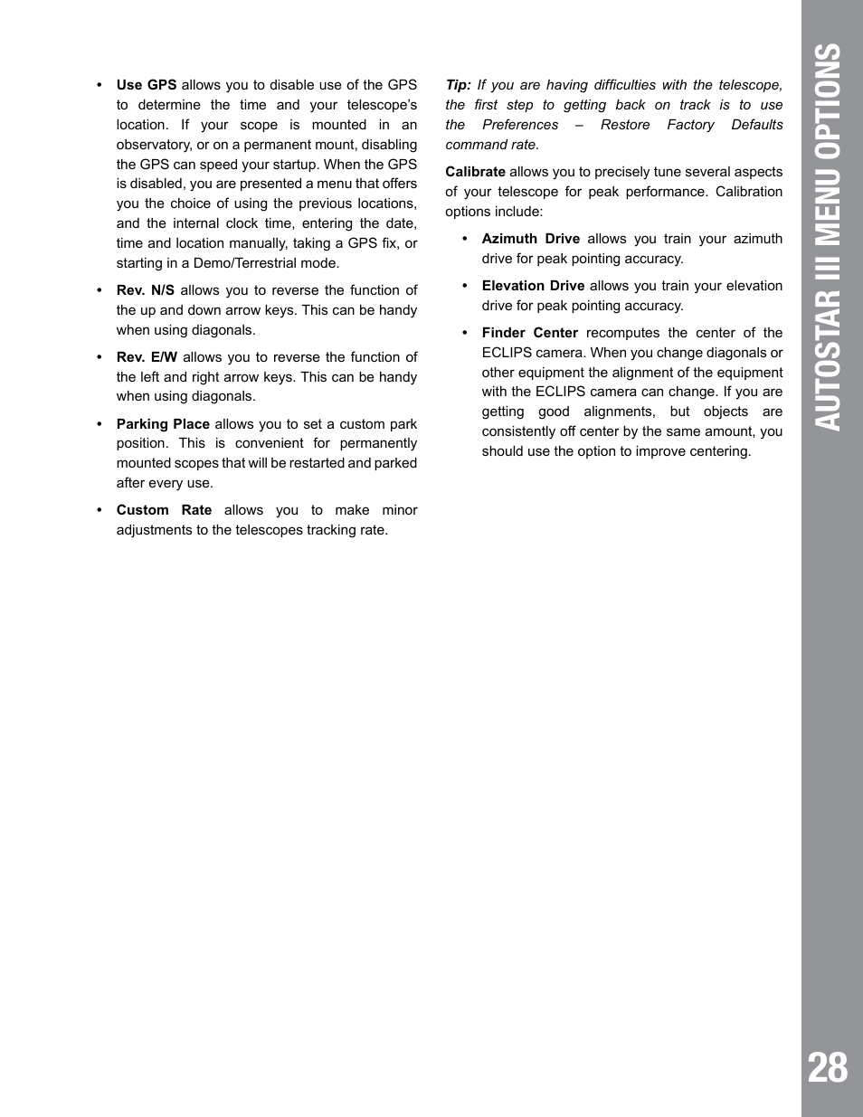 Autost ar iii menu options | Meade Instruments 6" LS-6 ACF User Manual | Page 28 / 45