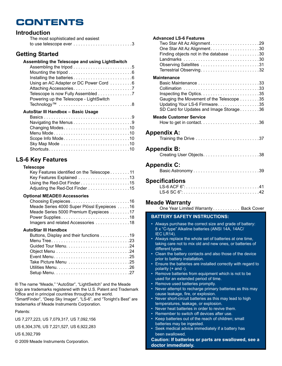 Meade Instruments 6" LS-6 ACF User Manual | Page 3 / 45