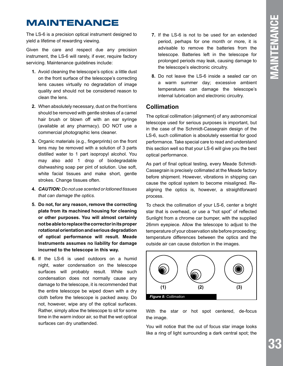 Maintenance | Meade Instruments 6" LS-6 ACF User Manual | Page 33 / 45