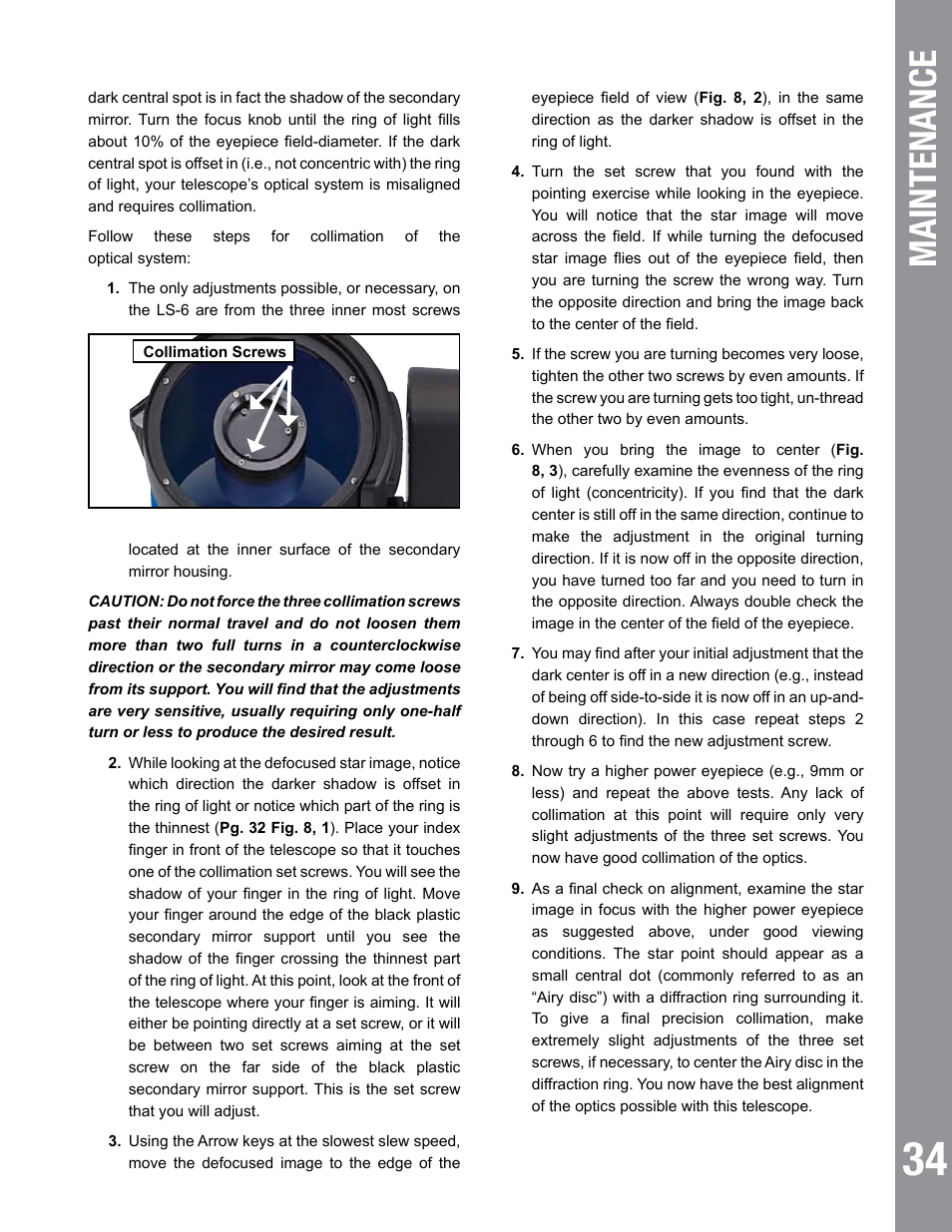 Maintenance | Meade Instruments 6" LS-6 ACF User Manual | Page 34 / 45