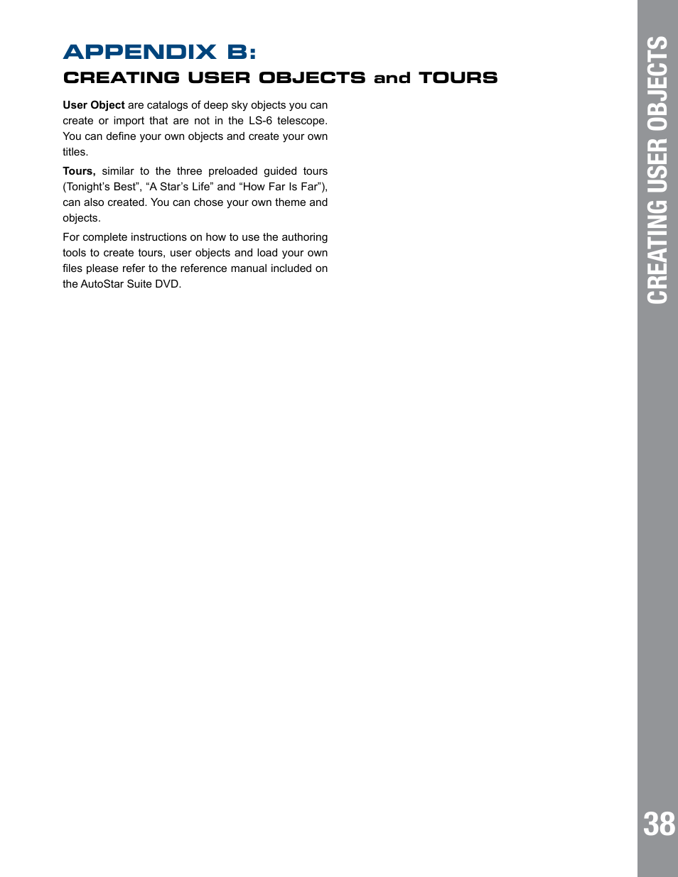 Crea ting user objects | Meade Instruments 6" LS-6 ACF User Manual | Page 38 / 45
