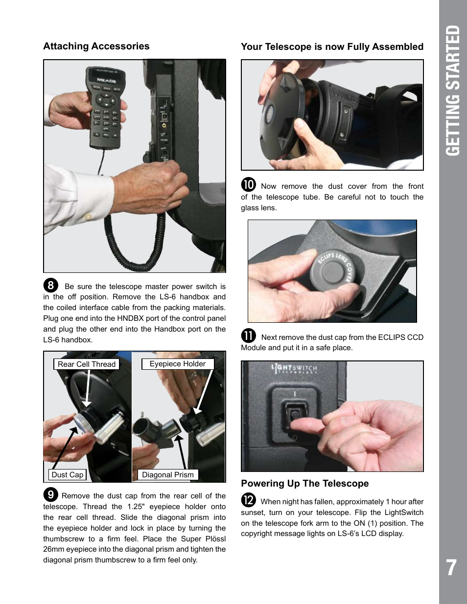 Getting st ar ted | Meade Instruments 6" LS-6 ACF User Manual | Page 7 / 45