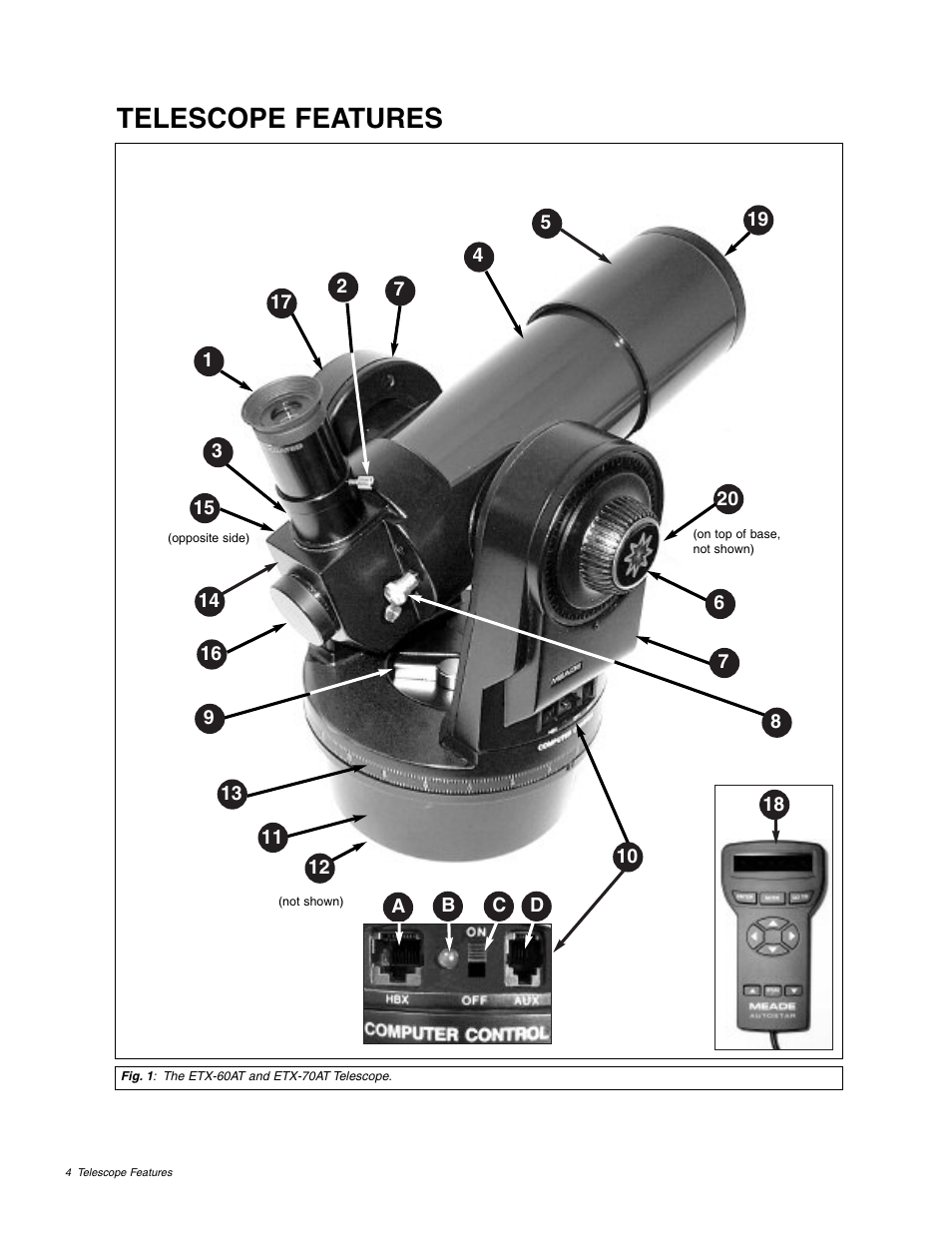 Telescope features | Meade Instruments ETX 60AT User Manual | Page 4 / 40