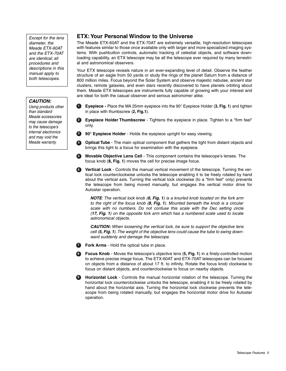 Etx: your personal window to the universe | Meade Instruments ETX 60AT User Manual | Page 5 / 40