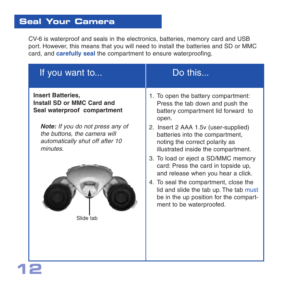 If you want to... do this | Meade Instruments CV-6 User Manual | Page 12 / 36