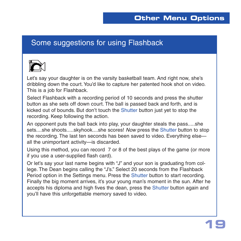 Some suggestions for using flashback | Meade Instruments CV-6 User Manual | Page 19 / 36
