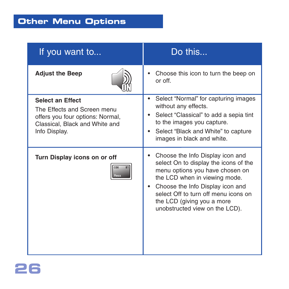 If you want to... do this | Meade Instruments CV-6 User Manual | Page 26 / 36